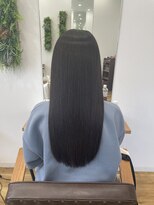 リンク(Link Hair&Spa)&nbsp;小顔薄めバンググレーベージュレイヤーロング前髪パーマ黒髪