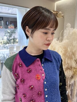 マイル 渋谷(mile) 【SATSUKI】オン眉マッシュショート | マロンブラウン