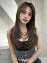 ネハス ナガオカ(nehus.nagaoka)&nbsp;xカット//ホワイトグレージュ/レイヤーカット/チェリーブラウン