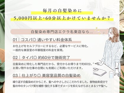白髪染め専門店エクラ名東店の写真