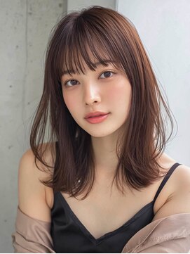 オンク 新宿(onk) 黒髪/グレーベージュ/レイヤーロング/前髪パーマ[新宿駅]