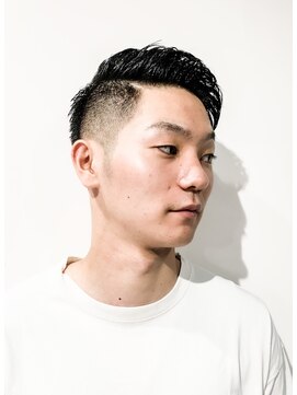 フジヤマ バーバー ショップ(FUJIYAMA BARBER SHOP) オールバック七三ツイストパーマコンマヘア