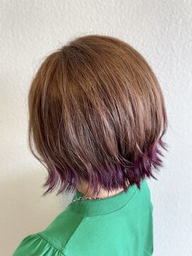 ヘア カンパニー トワ 千葉店(TOWA) 大人かわいい!!すそパープル!!外はねボブ!