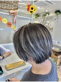 アッシュブラウン☆大人かわいい白髪ぼかしハイライト