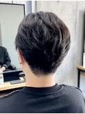 メンズ/アップバング/ツーブロックマッシュ/束感ショート波巻き