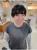マッシュショートカットパーマ外国人風くせ毛パーマ