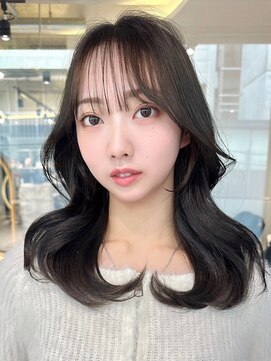 ロンドミラー 博多店(Lond Mirror) 顔周り小顔レイヤーカット/ミディアム韓国ヘア/博多