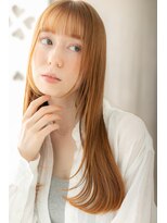 カバーヘア ブリス 戸田公園西口店(COVER HAIR bliss) オレンジベージュ姫カット艶感レイヤーロングZ戸田公園20代30代