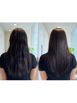 縮毛矯正感のない、ナチュラルな仕上がりが人気の秘密◎柔らかな手触りのストレートが叶います♪