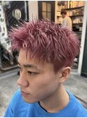 カシスピンク×メンズショート