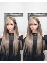 ガルボヘアー 心斎橋店(garbohair)&nbsp;アッシュベージュ×くすみ透明感プルエクステシールロング