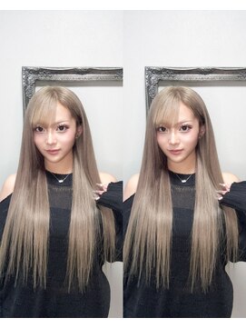 ガルボヘアー 心斎橋店(garbohair) アッシュベージュ×くすみ透明感プルエクステシールロング