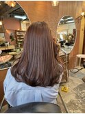 ブリーチなしミルクティーブラウン顔周りレイヤーカット韓国ヘア