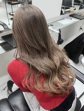 リムレスバイサンク 万代 新潟駅(LIMLESS by cinq) 新潟ミルクティーベージュピンクベージュ顔周りワンホンレイヤー