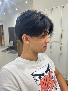 ネイロ 北千住(NeiRo) メンズハイライトフェザーパーマラウンドマッシュセンターパート