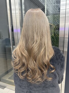 ザザ ZA/ZA 茗荷谷 白髪ぼかし/ダブルカラー/全頭ブリーチ/上品ベージュ