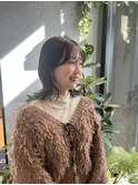 くびれカット、ナチュラルブラウン