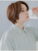 艶感ミルクブラウン小顔ナチュラルショートh4越谷20代30代40代