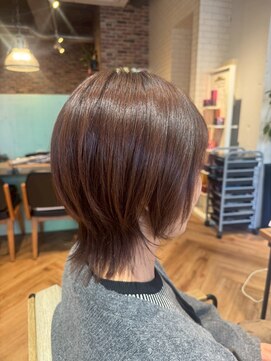 ヘアーショップ エヌアンドエー 越谷店(hair shop N&A) 大人女性のナチュラルウルフくびれショート 春旬カラー