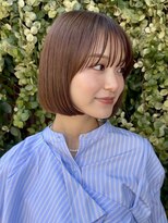 グリーンミドル(GREEN middle)&nbsp;まとまるボブ/切りっぱなしボブ/オリーブカラー/艶カラー/透明感