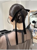 結婚式タイトヘアセット リボンアレンジ【八王子】