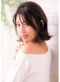 グラデーションカラー＆小顔ダブルバングのワンサイドショート