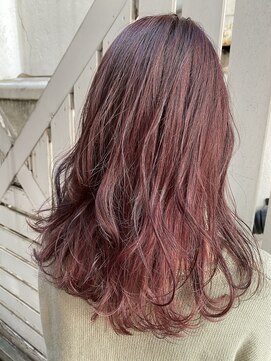 エル(EL by green) [ＡＫＩＫＯ]ピンク×ハイライト×ロング