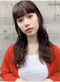 【堀口】シアーピンク/前髪/イメチェン/ロング/ワイドバング