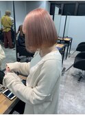 YA65_艶ボブ×ペールピンク/Wカラー/ハイトーン/ピンクカラー