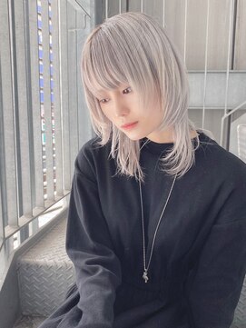 リアイス(Re:ICE) ミニウルフ/くすみブルー/流れるレイヤー/インナーハイライト