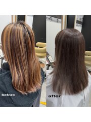 before→ after ハイライトグレージュ★