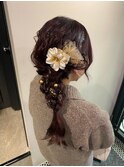 ヘアアレンジ×編み下ろしスタイル