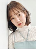 20代30代40代大人こなれミディアム×前髪ありi