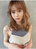 PARK】おくれ毛ミディアムレイヤー×ウォームベージュ