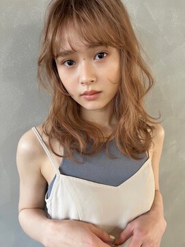 パーク(PARK) PARK】おくれ毛ミディアムレイヤー×ウォームベージュ