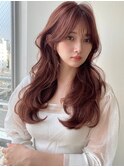ロングヘア韓国ヘアレイヤーカット小顔カット2wayバング