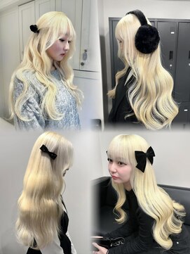 ベレーザ 渋谷(BELEZA) 13376ブリーチ＆ダブルカラー韓国レイヤーホワイトブロンド