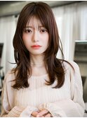 ☆レイヤーカット毛先ワンカールくせ毛風カール薄めバングデジパ