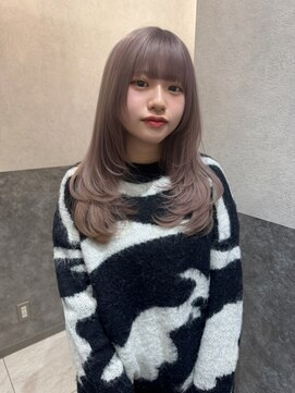 サロウィン 新潟万代店(SALOWIN) 愛されホワイトグレージュラベンダーピンクフェミニンロング