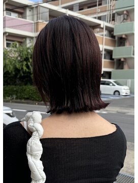 サラ HAIR&MAKE SALA 相模大塚店 切りっぱなしボブ　ブリーチ無しカラー