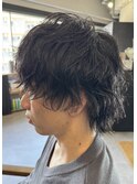 【WAVY】メンズウルフ×ニュアンススパイラルパーマ