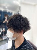 前下がりマッシュ/スパイラルパーマ
