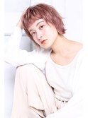大人可愛い20代30代40代小顔チェリーブラウン 短め前髪
