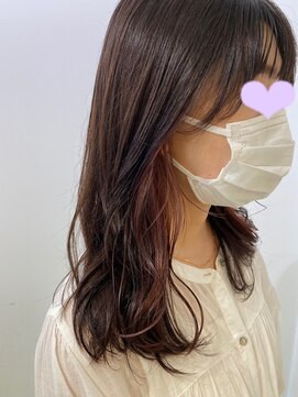 アドラーブル 万代店 (adorable) 【インナーカラー】ピンクベージュで柔らか愛されスタイル 10代