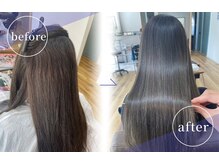 髪の毛がまとまりやすくサラサラ軽やかに。毛質の多い方も悩み解消でオススメ！！