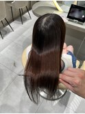 ★くびレイヤーエモージュインナーグレージュ前髪ピンクベージュ
