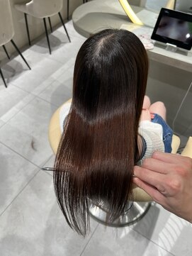 ロンドメリア 天神大名店(Lond Melia) ★くびレイヤーエモージュインナーグレージュ前髪ピンクベージュ