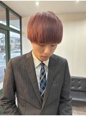 マッシュスタイル/ペールピンク/刈り上げ/ハイトーン