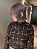 シルバーミルクティーグレージュ×切りっぱなしタッセルボブ