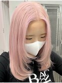 ホワイトピンク☆[新宿駅/切りっぱなしボブ/エアリーロング]